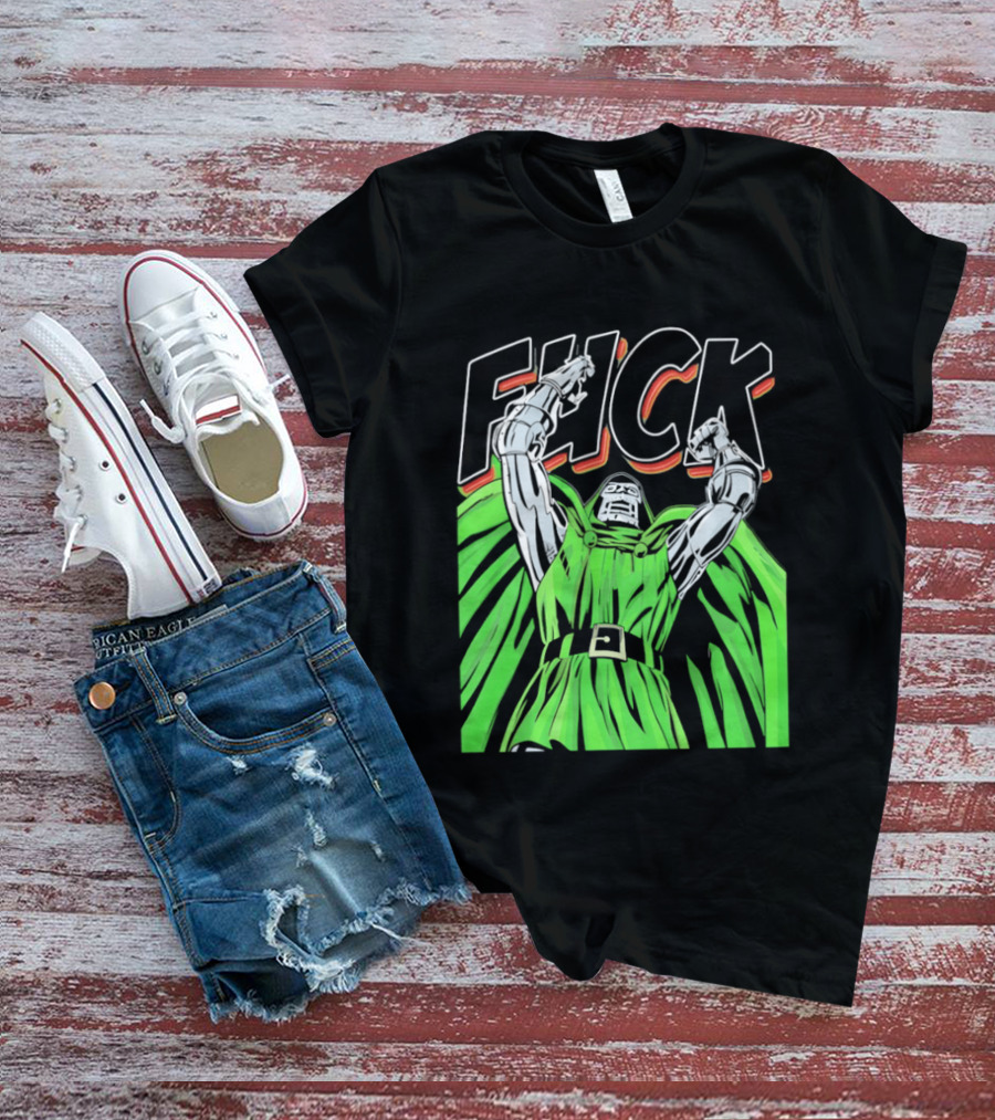 Dr Doom Green Cape Comic Style F**K T-Shirt