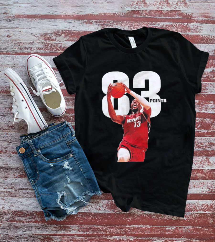 Bam Adebayo Miami 13 Scores 83 Points Passing Kobe Bryant's Single Game Record T-Shirt