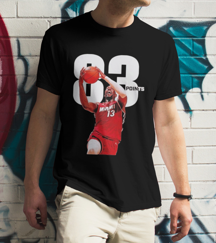 Bam Adebayo Miami 13 Scores 83 Points Passing Kobe Bryant's Single Game Record T-Shirt