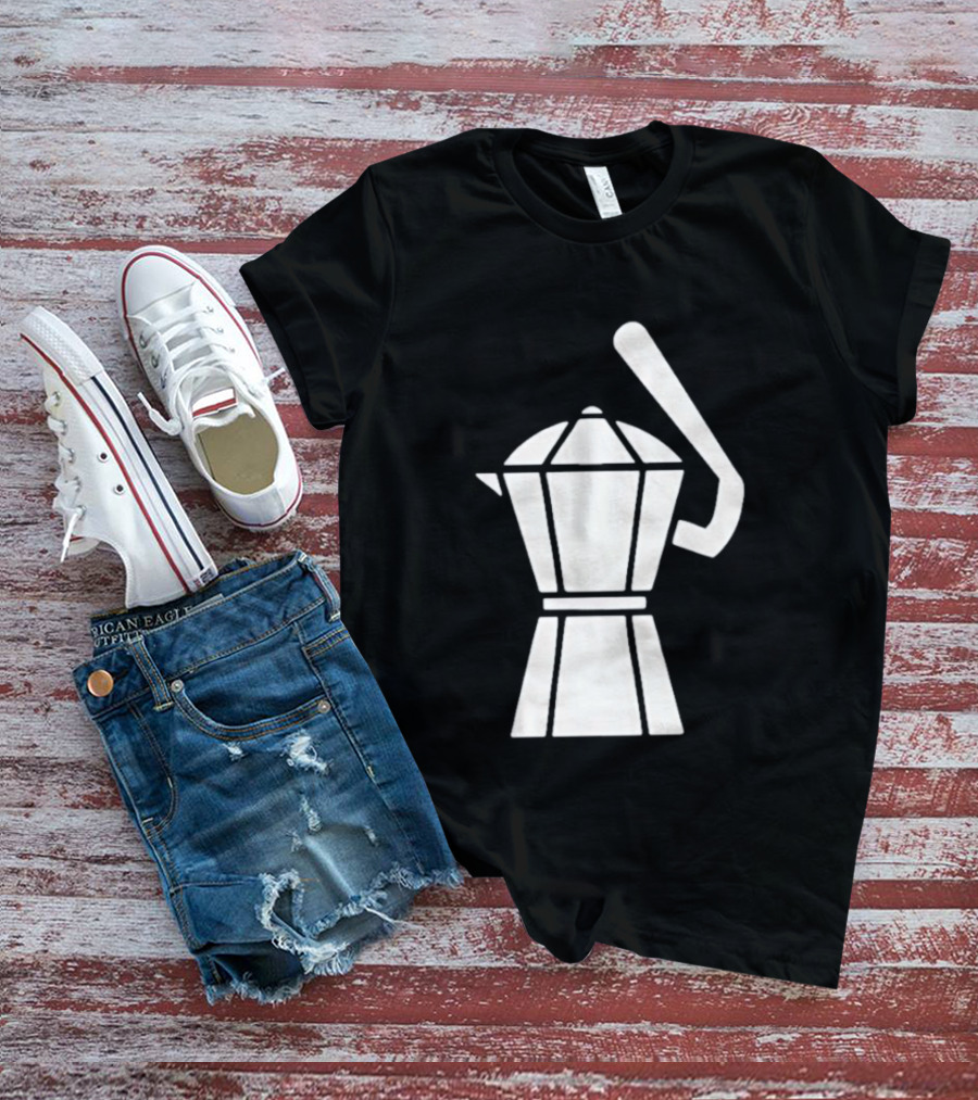 Espresso Baseball Coffee Filter Moka Pot Shape T-Shirt