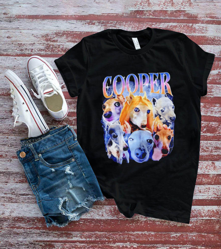 Cooper Dog Collage Colorful Lightning Effects T-Shirt