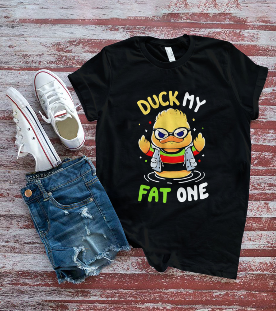 Duck My Fat One Middle Finger Delightful Derek X Duck T-Shirt
