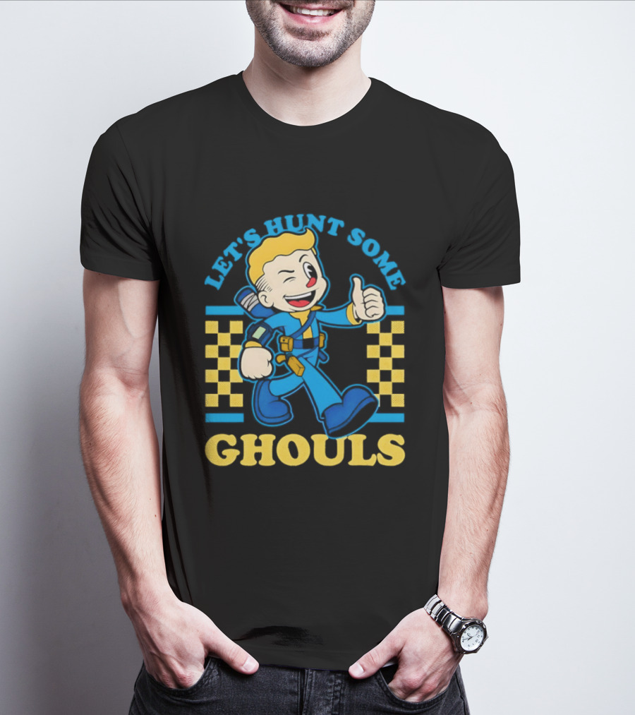 Let's Hunt Some Ghouls Vault Boy Thumbs Up Adventure T-Shirt