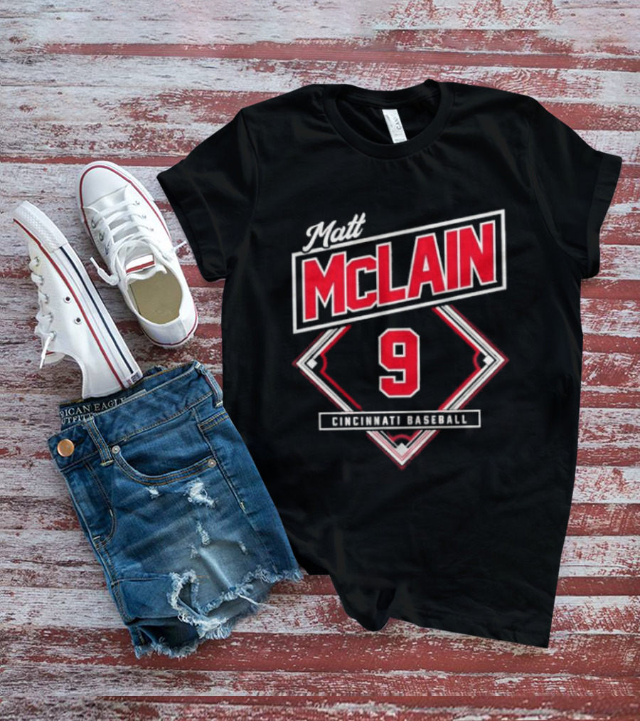 Matt McLain 9 Cincinnati Baseball Diamond T-Shirt
