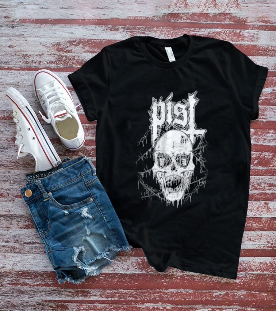 PISL Metal Skull With Dripping Branches And Chains T-Shirt