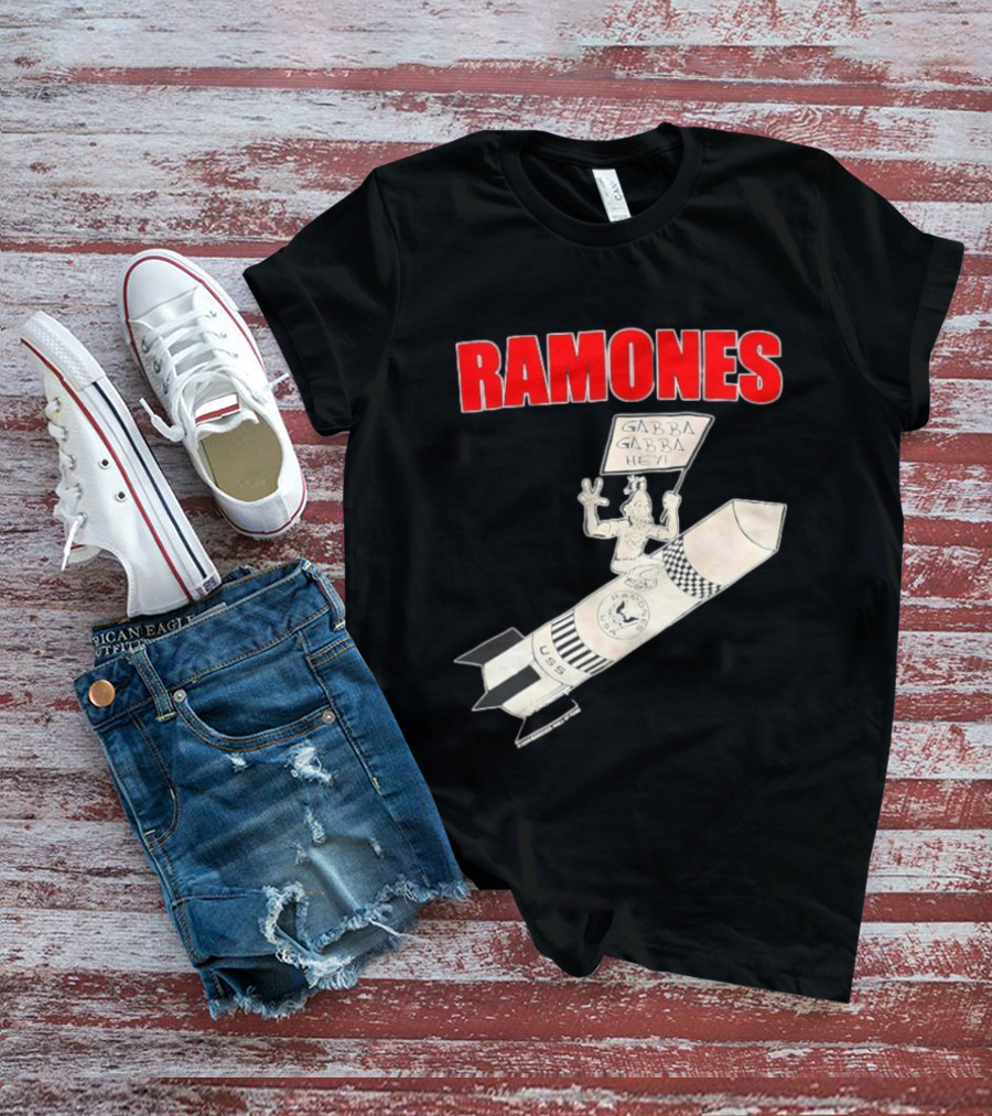 Ramones Gabba Gabba Hey USS Rocket Cartoon T-Shirt