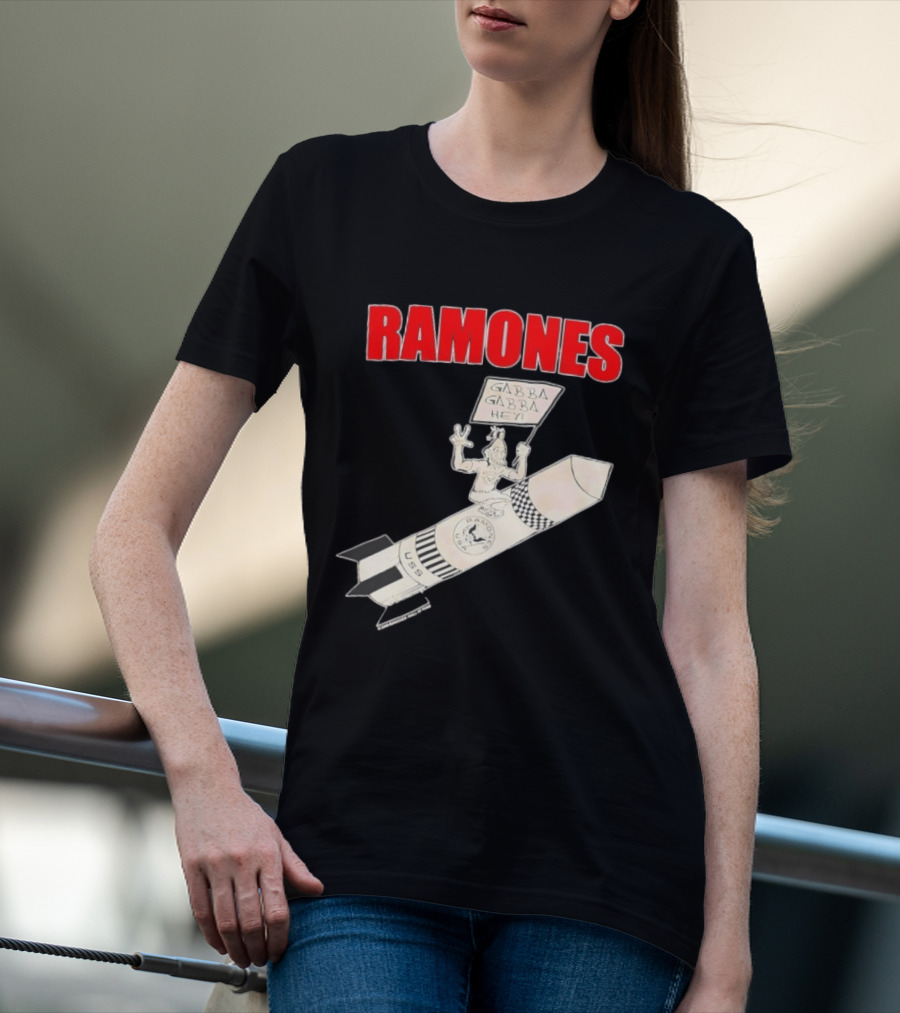 Ramones Gabba Gabba Hey USS Rocket Cartoon T-Shirt