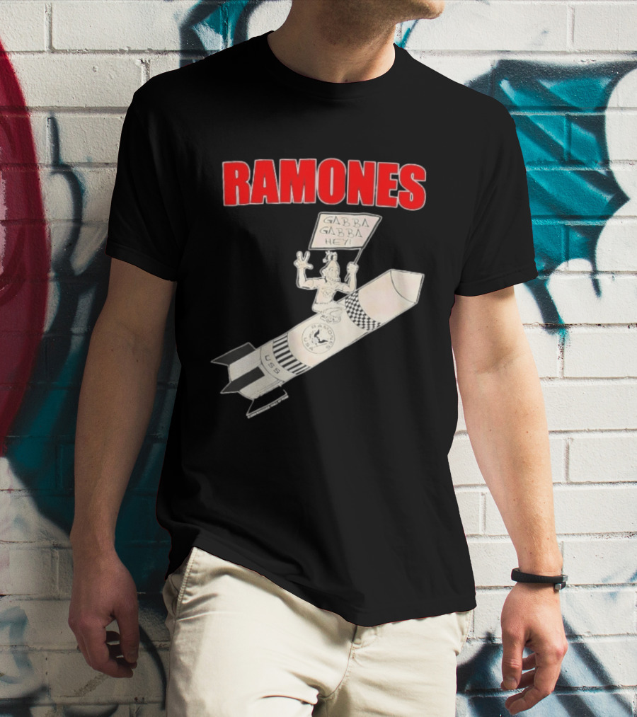 Ramones Gabba Gabba Hey USS Rocket Cartoon T-Shirt