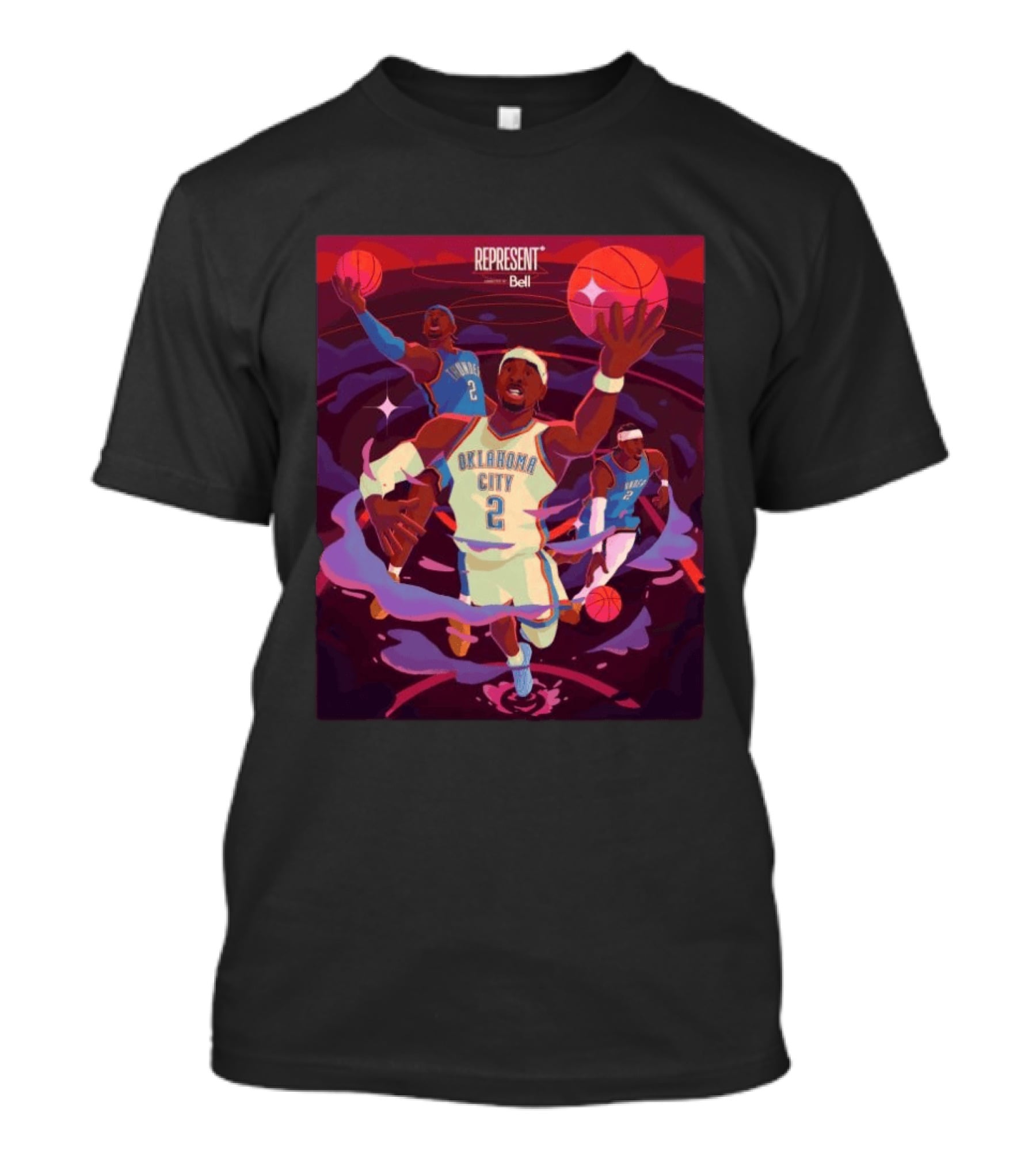 Oklahoma City Represent Bell Basketball SGA Number 2 T-Shirt