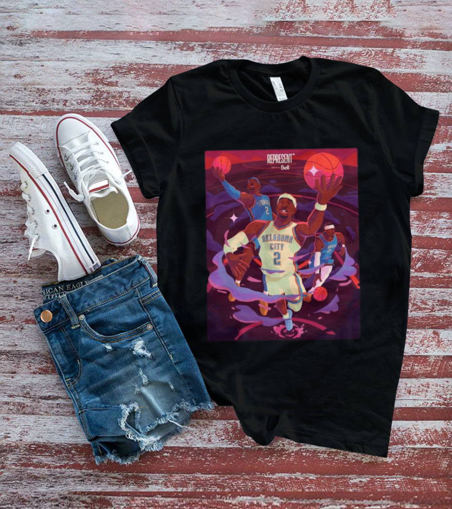 Oklahoma City Represent Bell Basketball SGA Number 2 T-Shirt