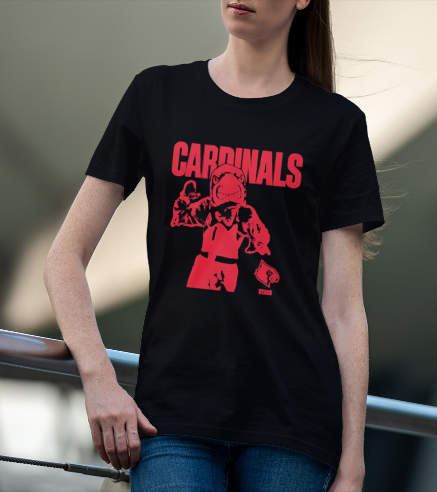 St Louis Cardinals Bold Red Player Cartoon T-Shirt