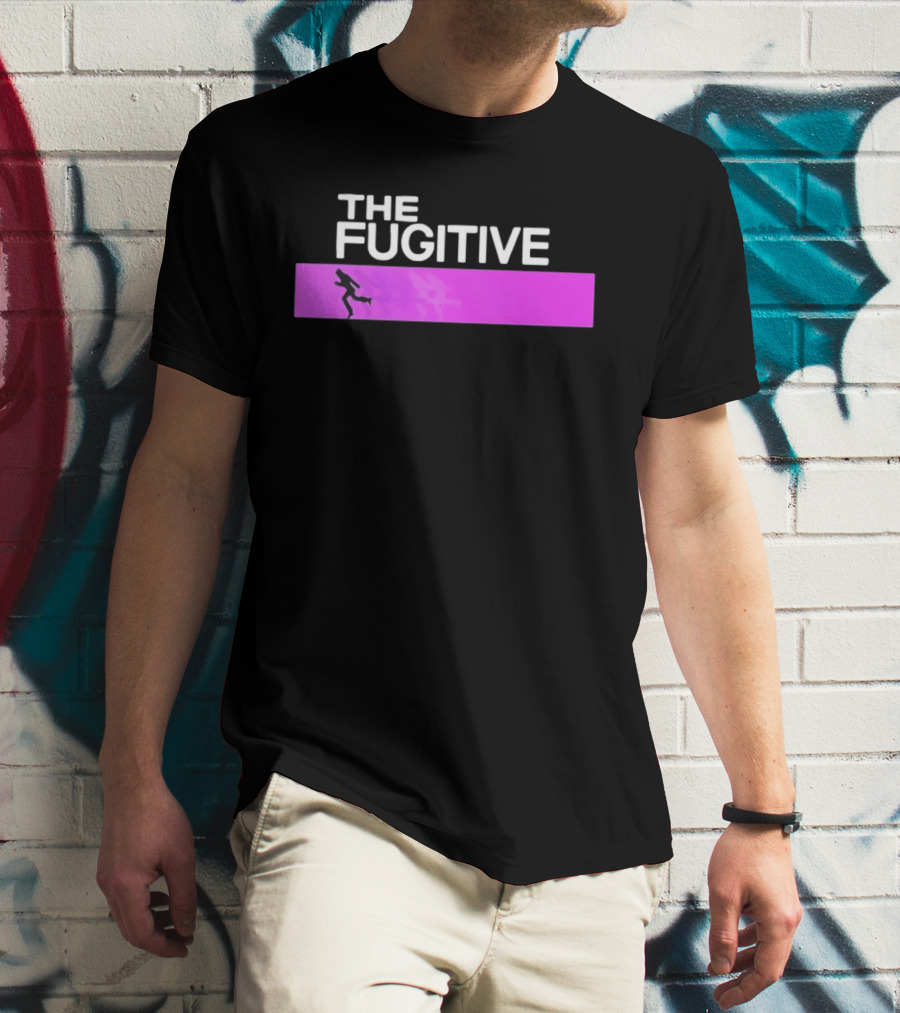 The Fugitive Silhouette Running On Purple Bar T-Shirt