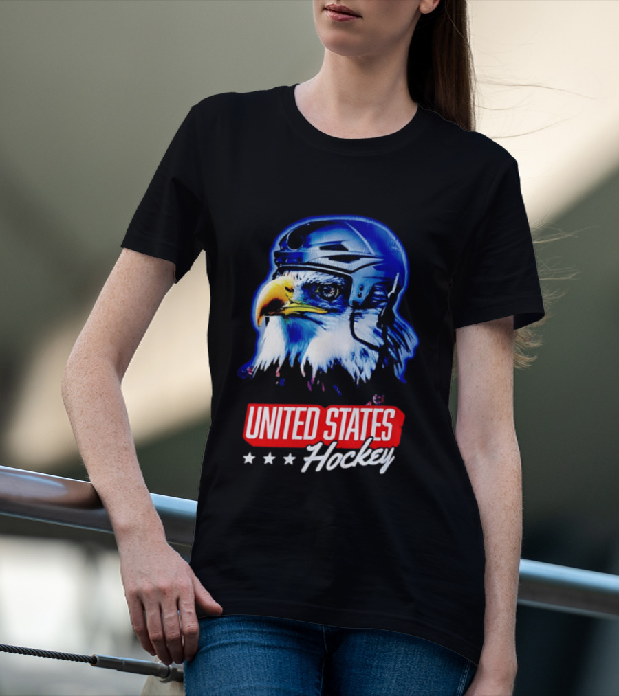 United States Hockey Eagle Helmet Stars T-Shirt