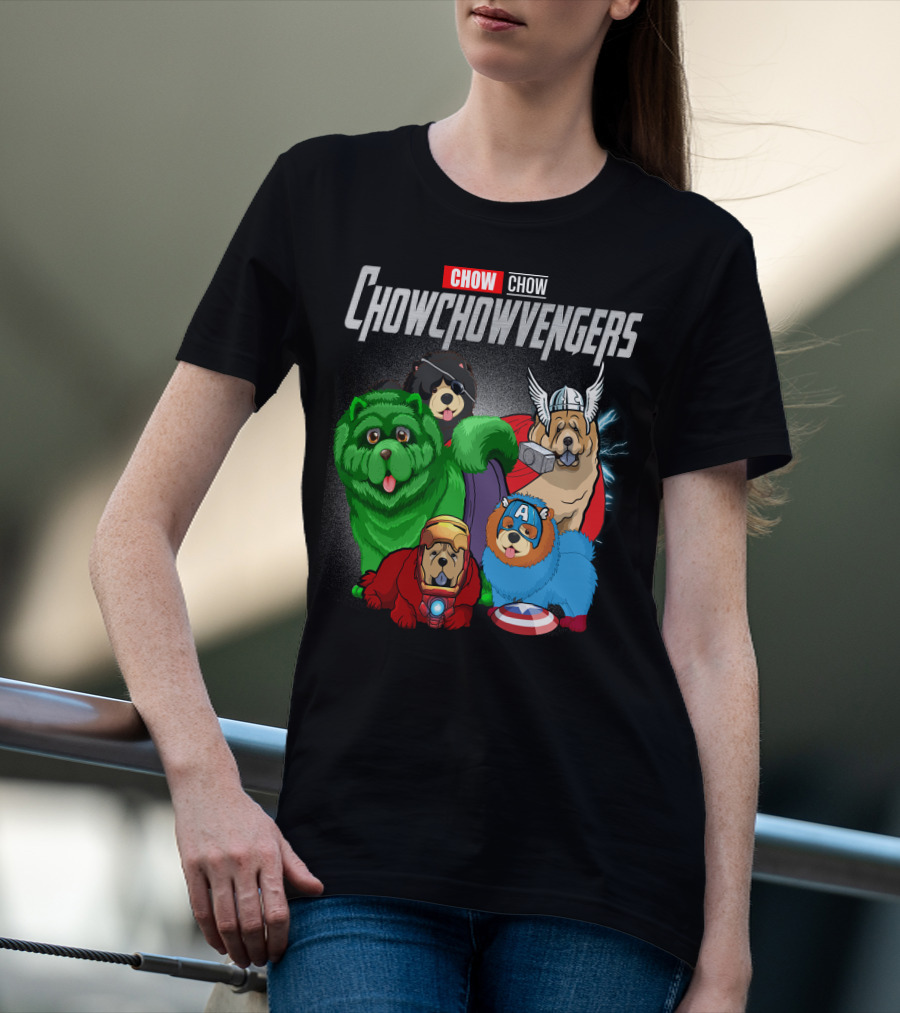 Chow Chow Chowchowvengers Superhero Dogs Avengers Mashup T-Shirt