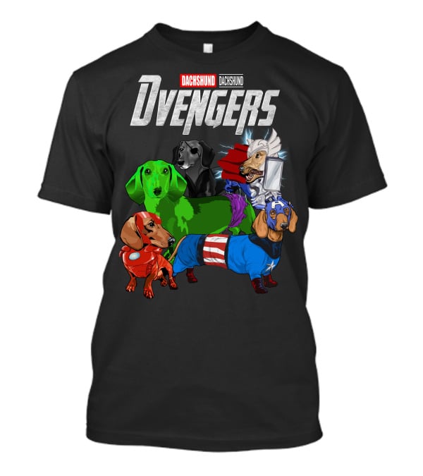 Dachshund Dvengers Dogs In Superhero Costumes T-Shirt