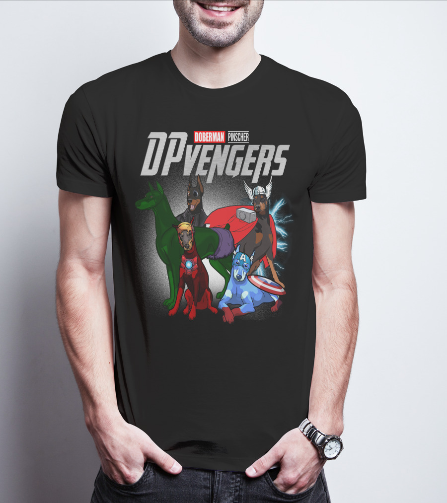 Doberman Pinscher DPvengers Superhero Dogs T-Shirt
