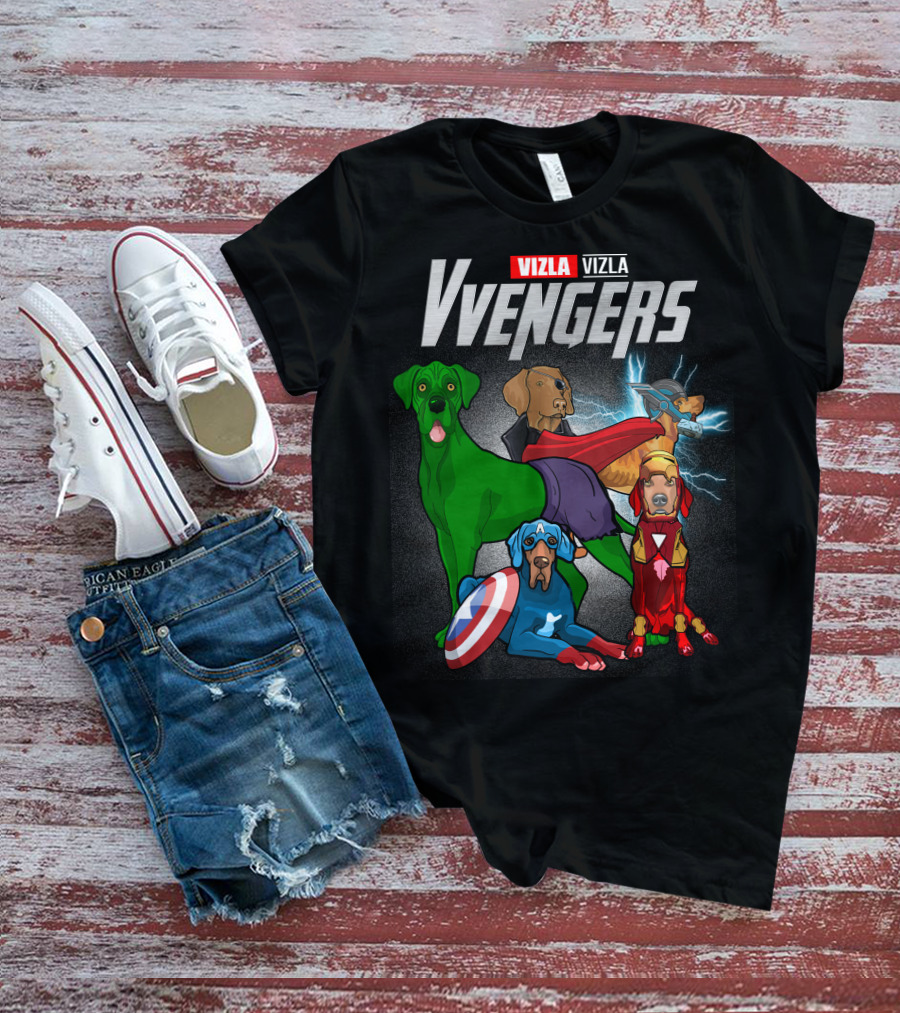 Vizla Vvengers Vizla Dogs Superhero T-Shirt