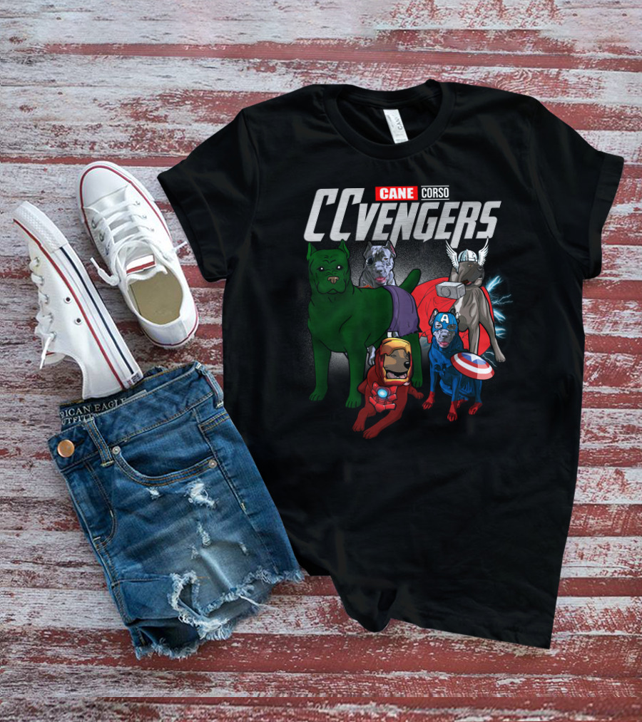 Cane Corso CCvengers Dogs As Superheroes T-Shirt