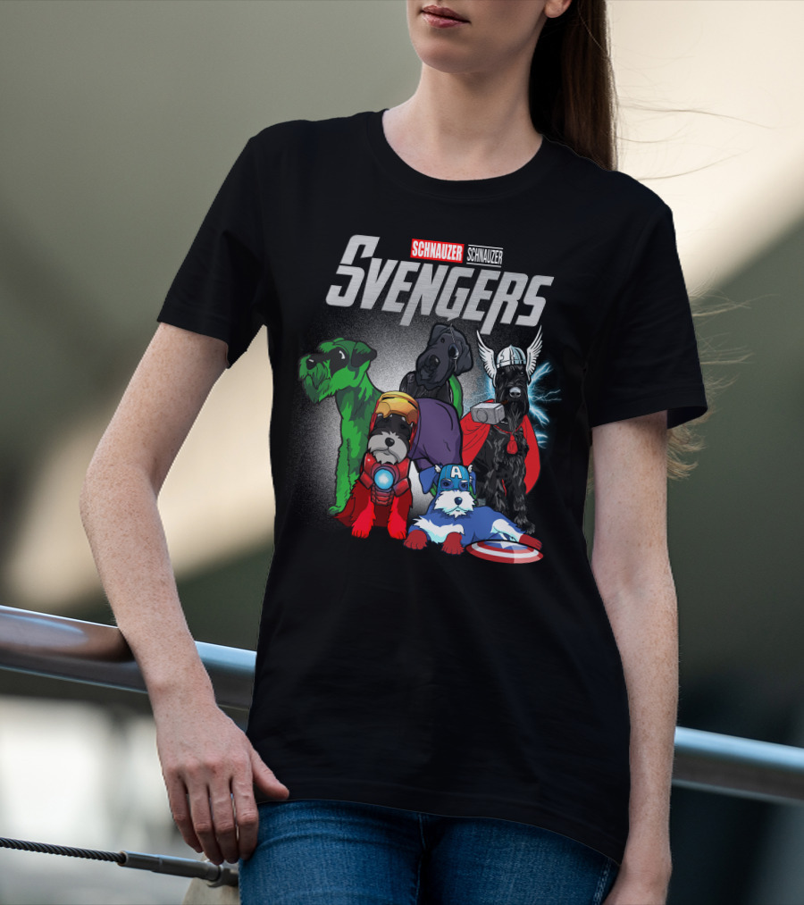 Schnauzer Svengers Marvel Parody With Superhero Dogs T-Shirt