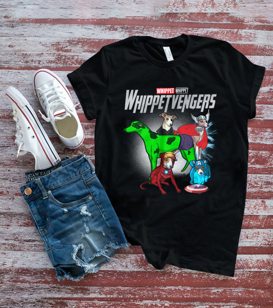 Whippet Whippetvengers Marvel Avengers Parody Dogs T-Shirt