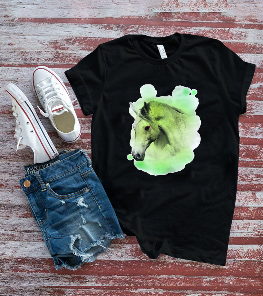 Arabic Horse Neon Green Art 334448 T-Shirt