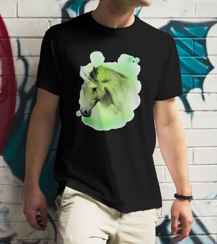Arabic Horse Neon Green Art 334448 T-Shirt