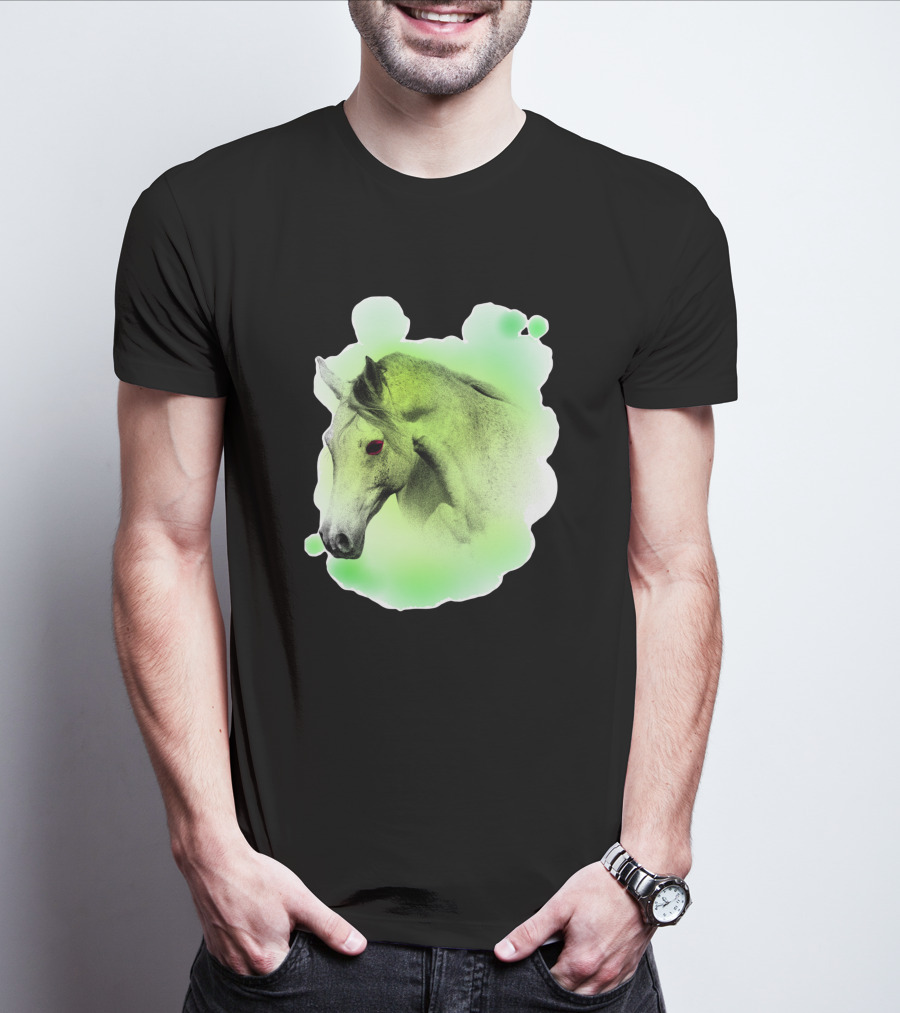 Arabic Horse Neon Green Art 334448 T-Shirt