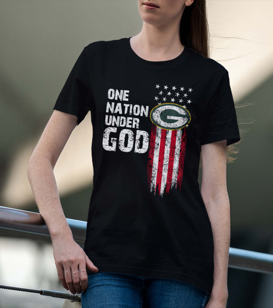 Green Bay Packers One Nation Under God Stars And Stripes T-Shirt