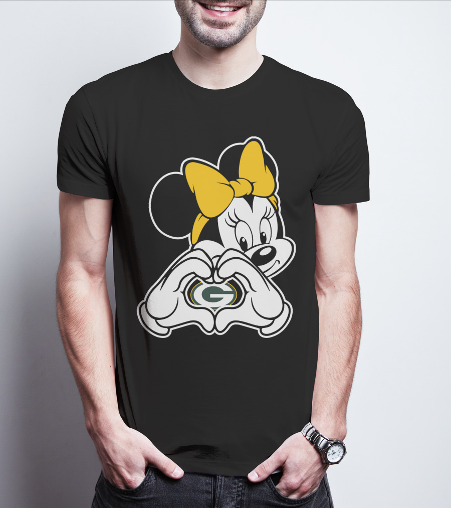 Minnie Mouse Heart Green Bay Packers T-Shirt