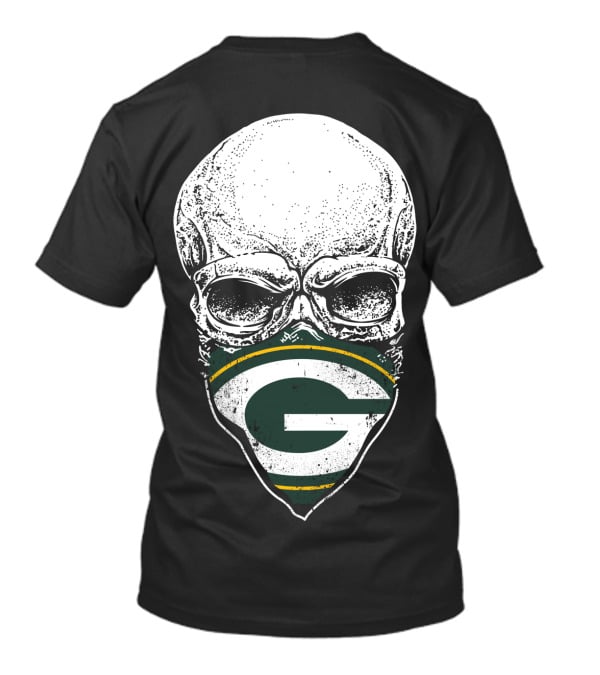 Skull With Green Bay Packers Logo Mask T-Shirt