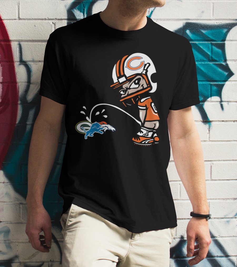 Chicago Bears Rivalry With Green Bay Packers And Denver Broncos T-Shirt
