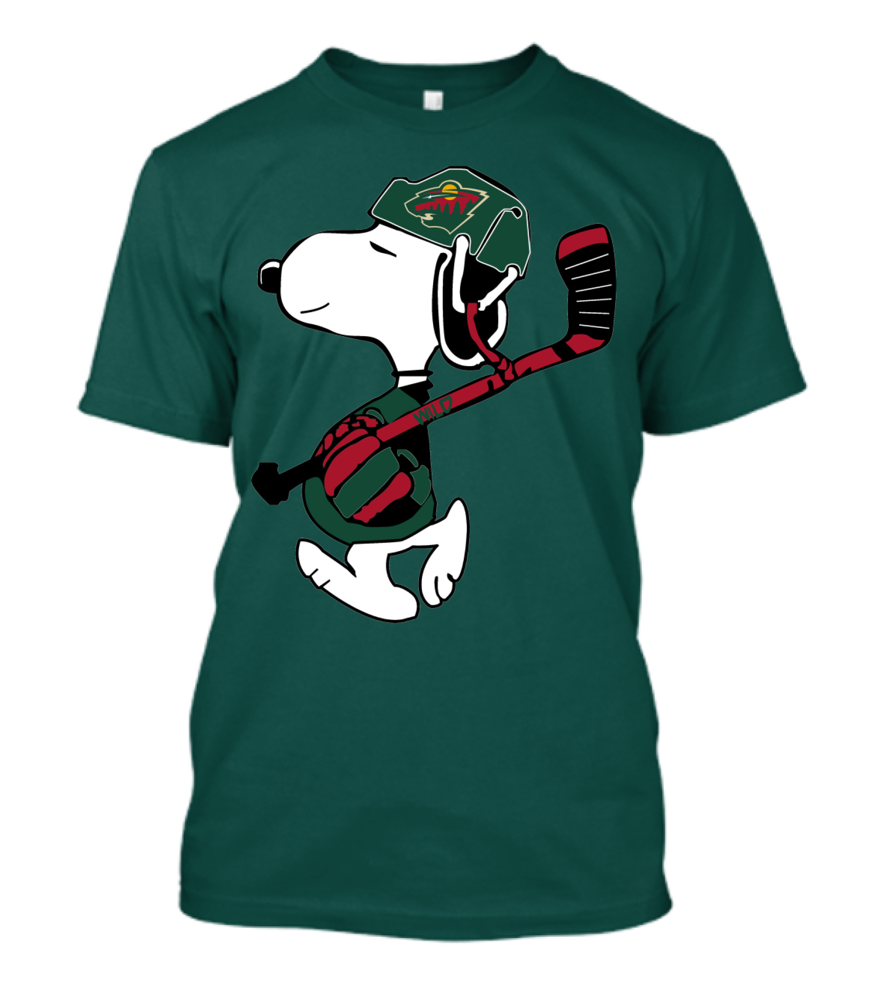 Minnesota Wild Snoopy Hockey T-Shirt