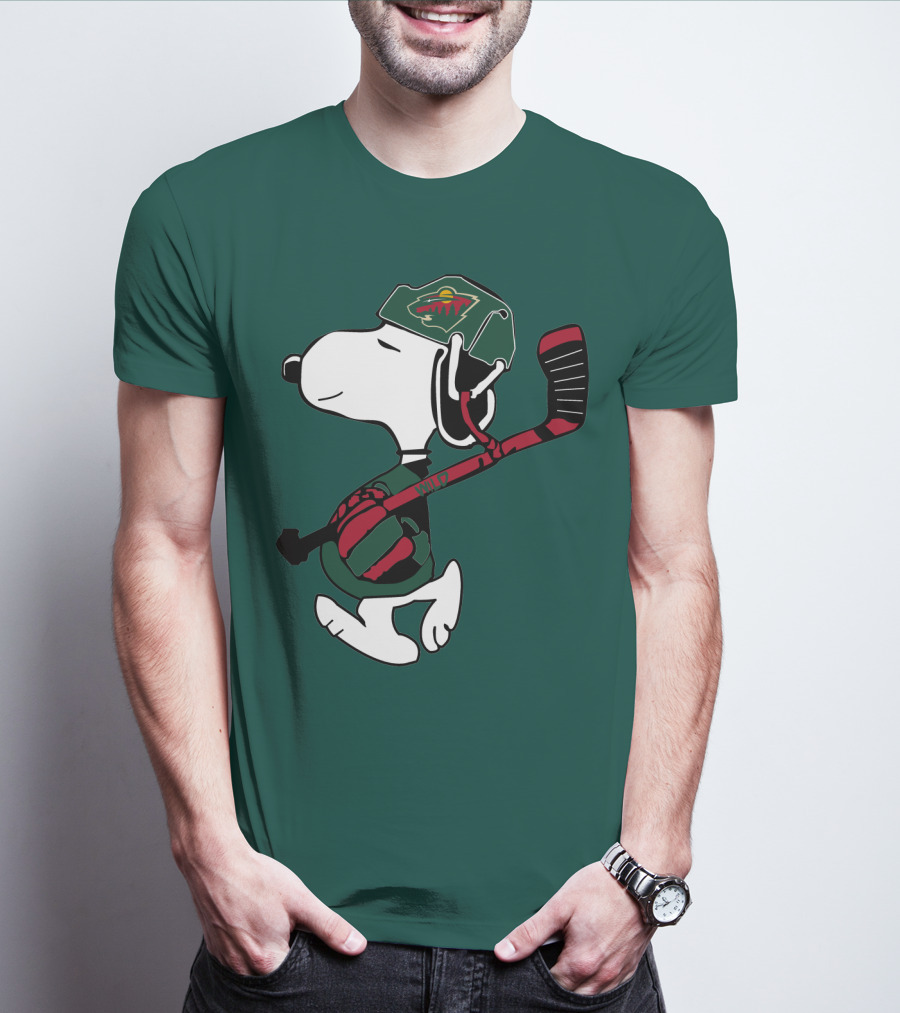Minnesota Wild Snoopy Hockey T-Shirt