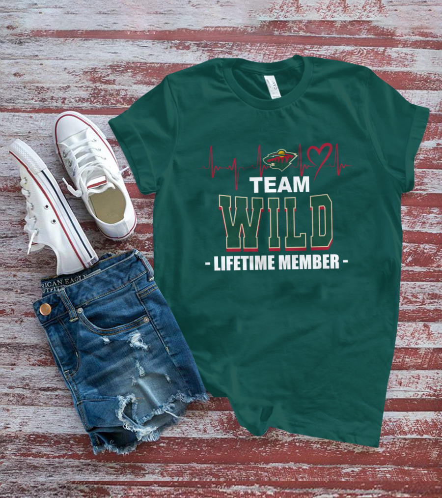 Team Minnesota Wild Lifetime Member Heartbeat T-Shirt