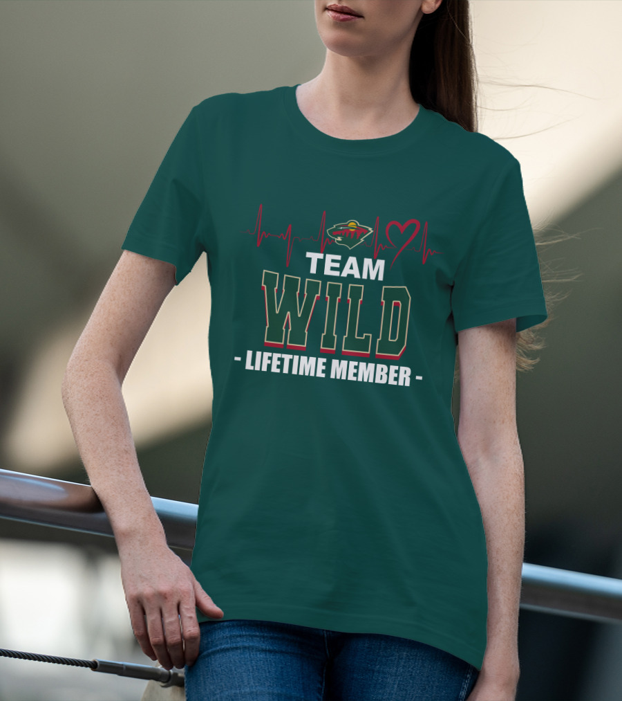Team Minnesota Wild Lifetime Member Heartbeat T-Shirt