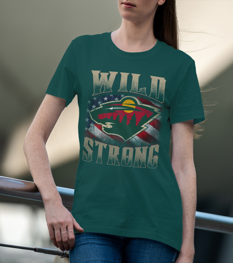 Minnesota Wild Strong American Flag T-Shirt