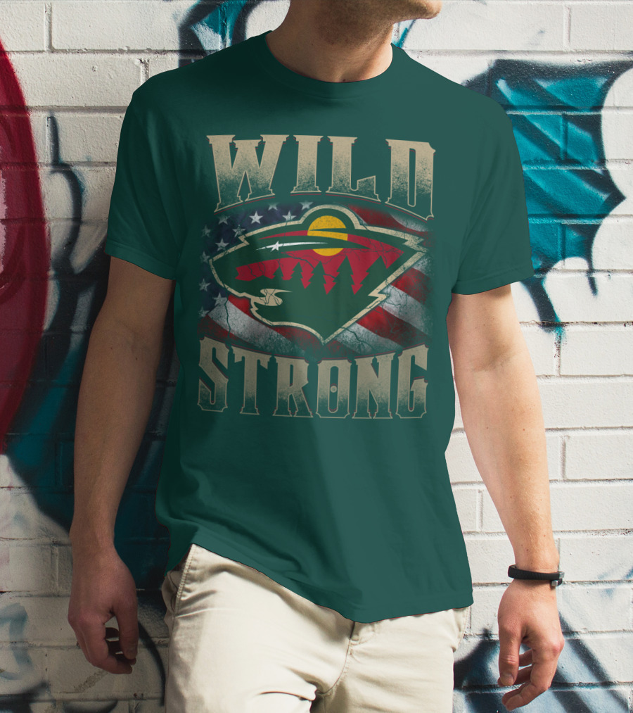 Minnesota Wild Strong American Flag T-Shirt