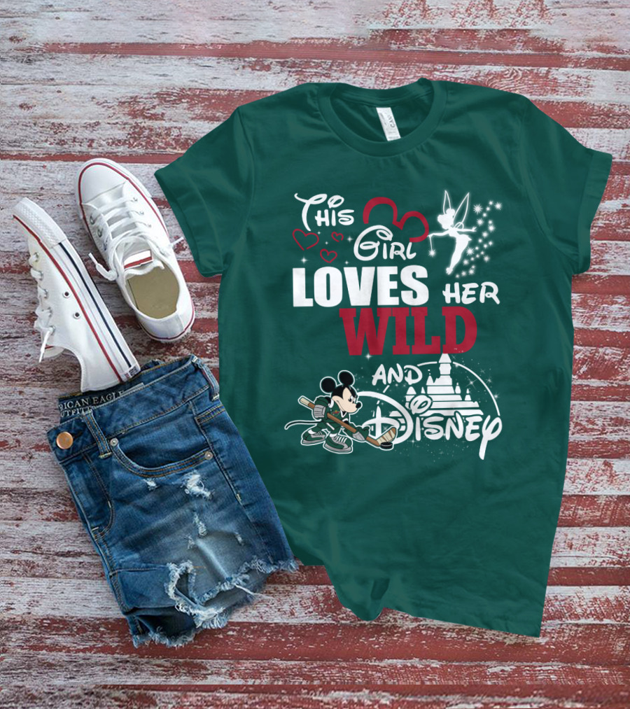 This Girl Loves Her Minnesota Wild And Disney T-Shirt