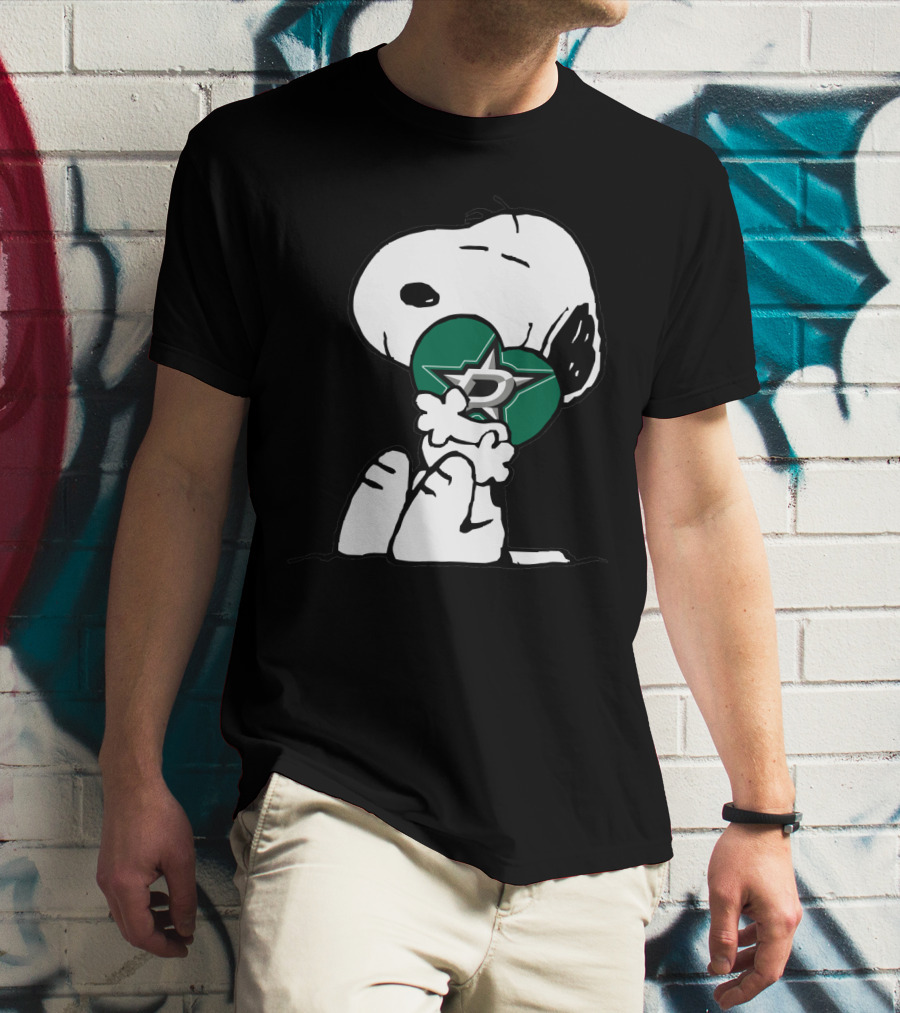 Snoopy Dallas Stars Hugging Nhl Hockey T-Shirt