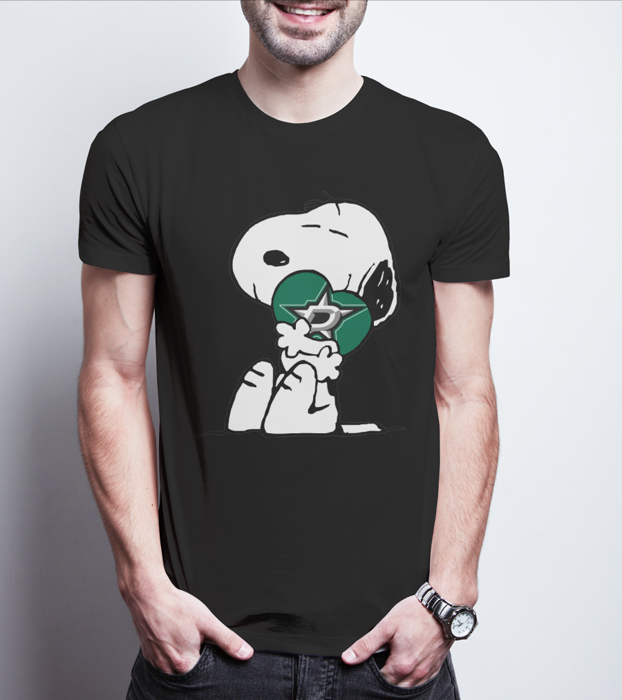 Snoopy Dallas Stars Hugging Nhl Hockey T-Shirt