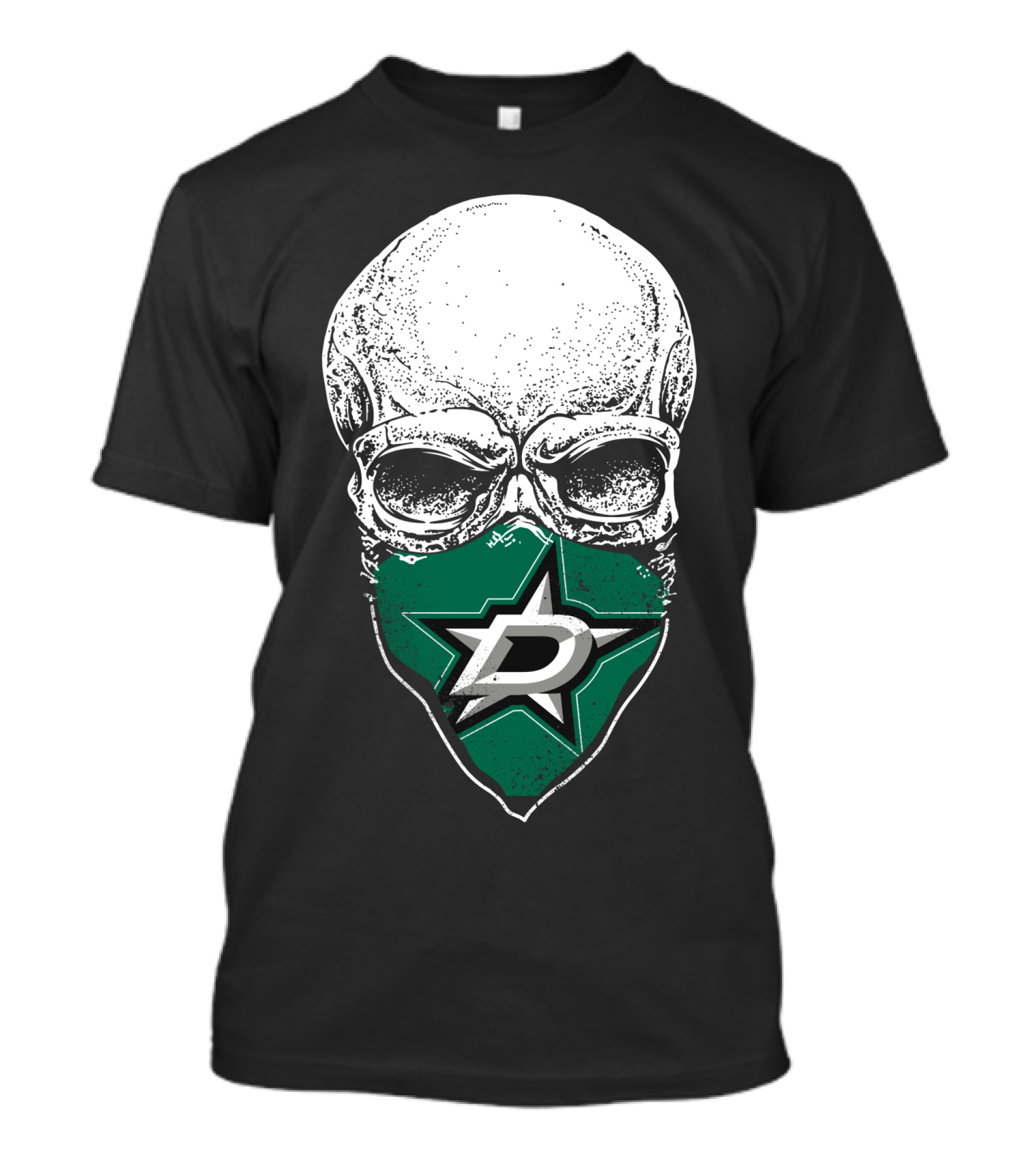 Dallas Stars Logo Over Skull T-Shirt