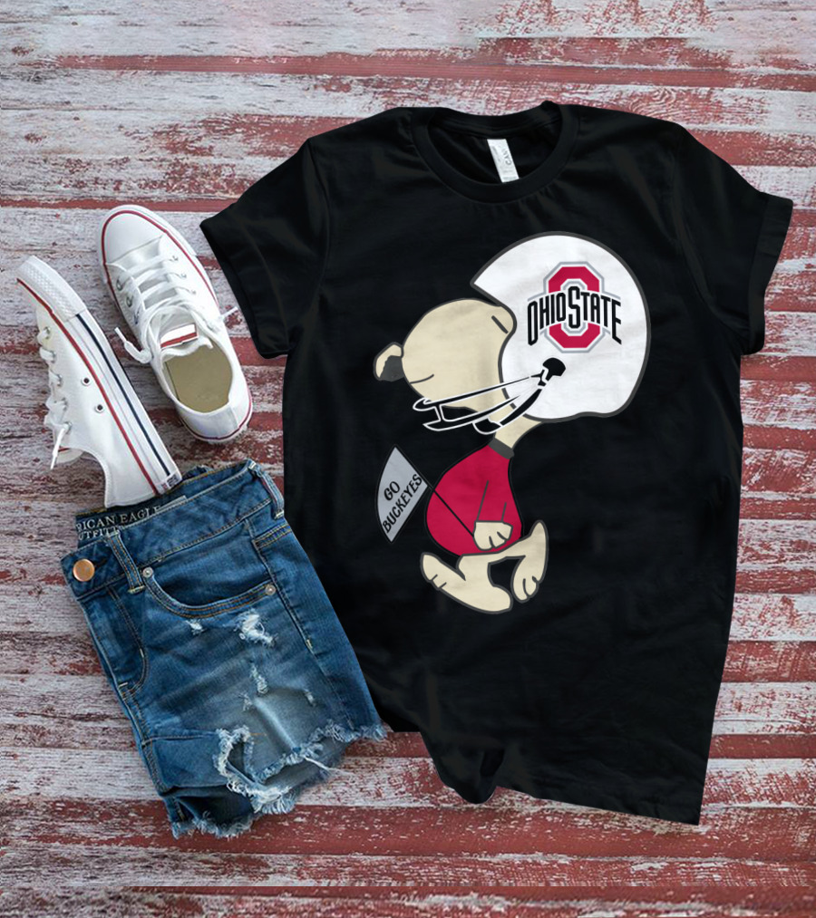 Snoopy Ohio State Buckeyes Go Buckeyes Football Helmet T-Shirt