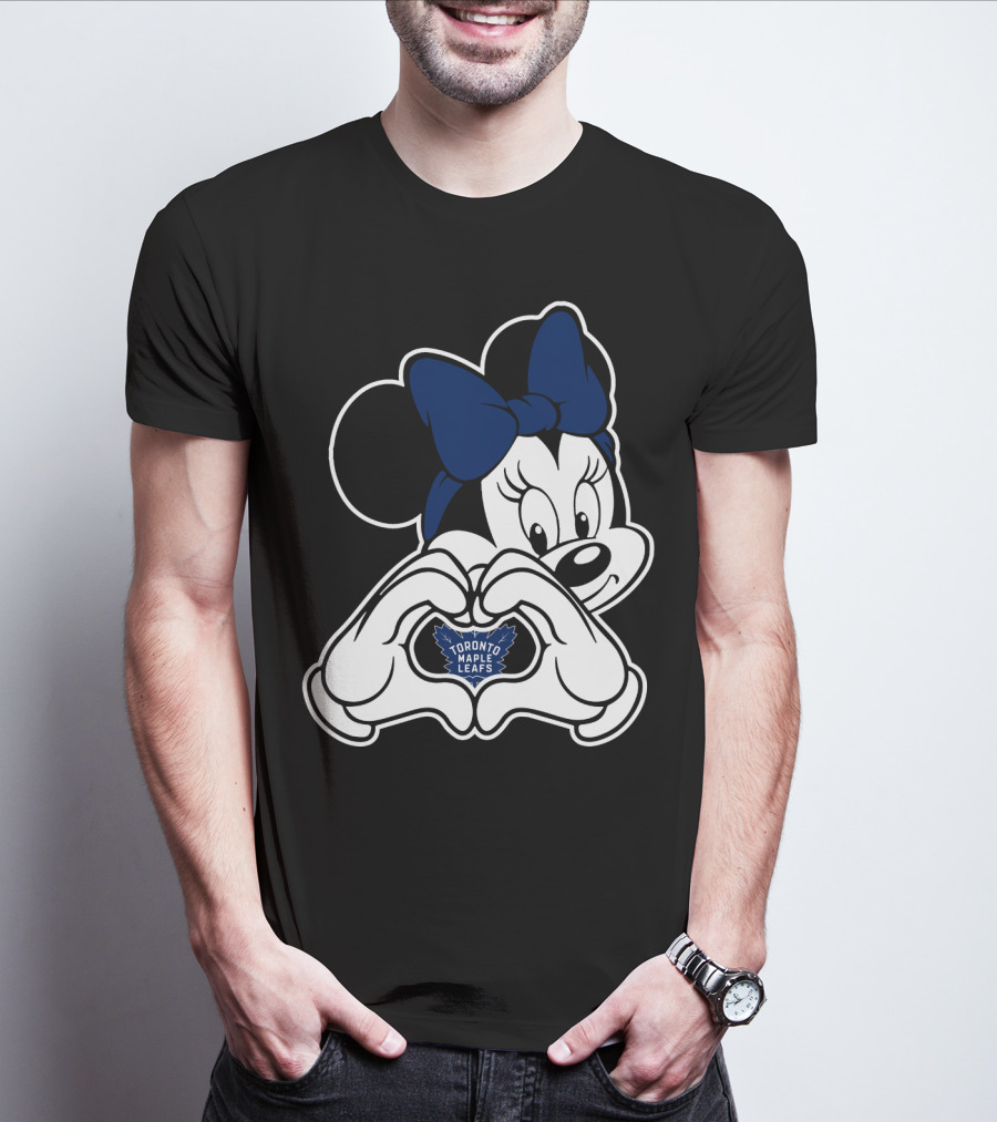 Toronto Maple Leafs Minnie Mouse Heart Hands T-Shirt
