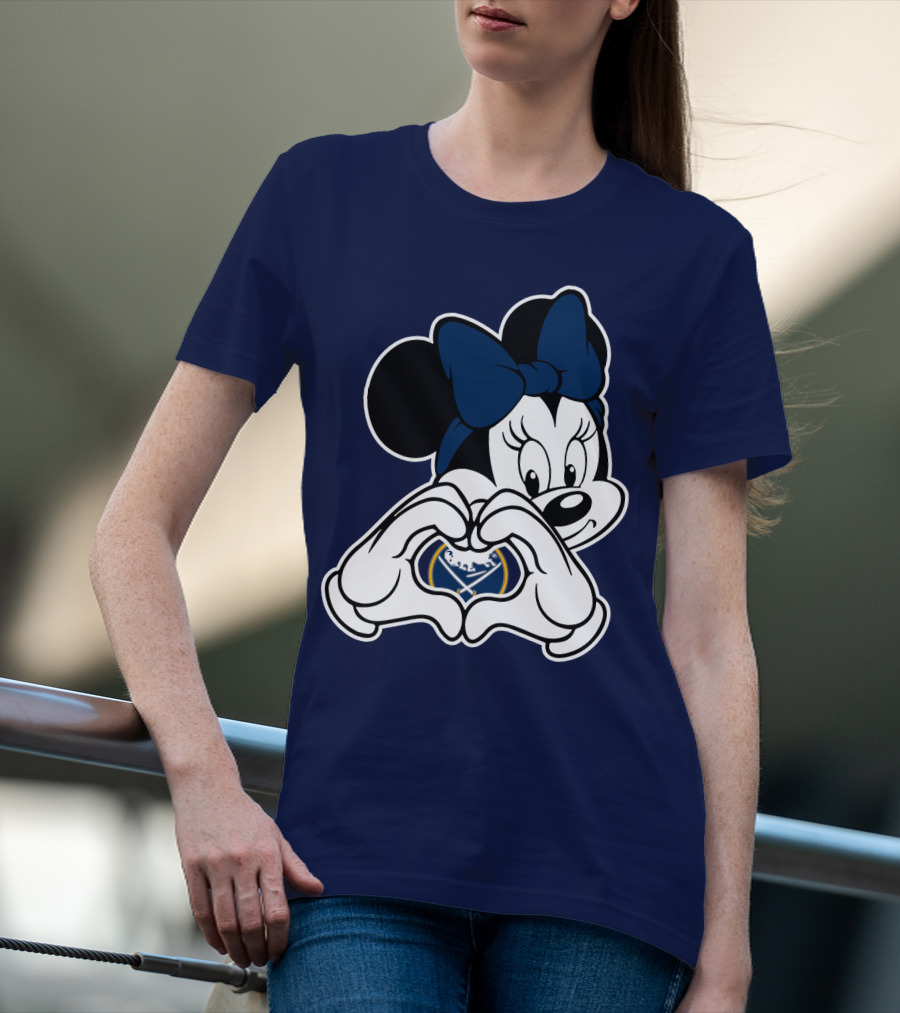 Buffalo Sabres Minnie Mouse Heart Hands T-Shirt