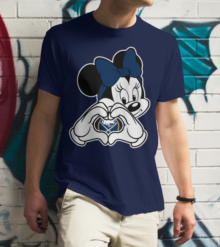 Buffalo Sabres Minnie Mouse Heart Hands T-Shirt