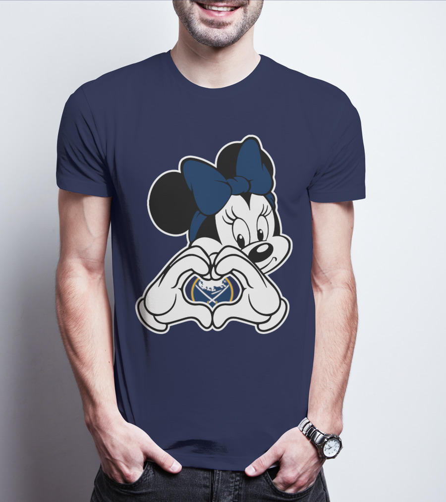 Buffalo Sabres Minnie Mouse Heart Hands T-Shirt