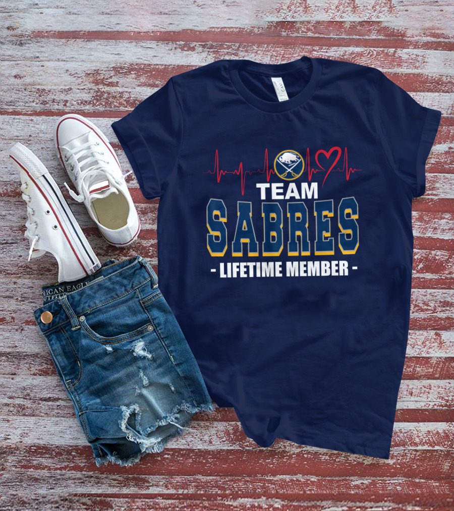 Team Buffalo Sabres Lifetime Member Heartbeat T-Shirt