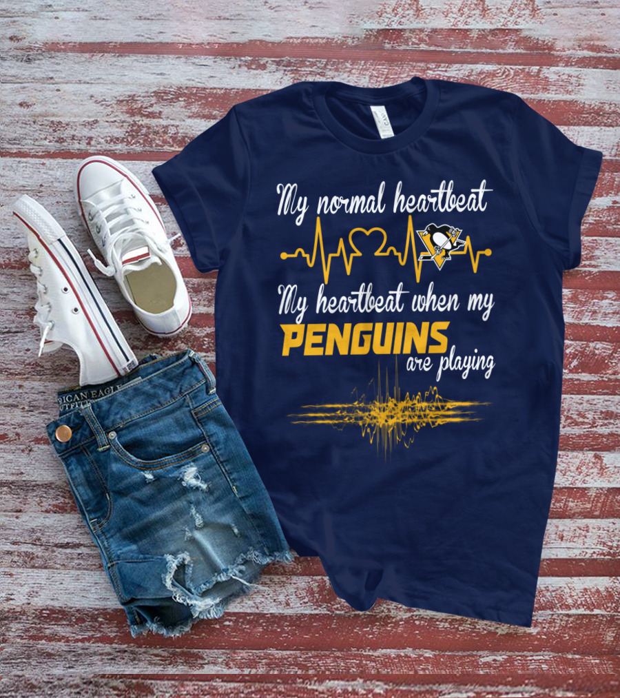 My Normal Heartbeat My Heartbeat When My Penguins Are Playing T-Shirt
