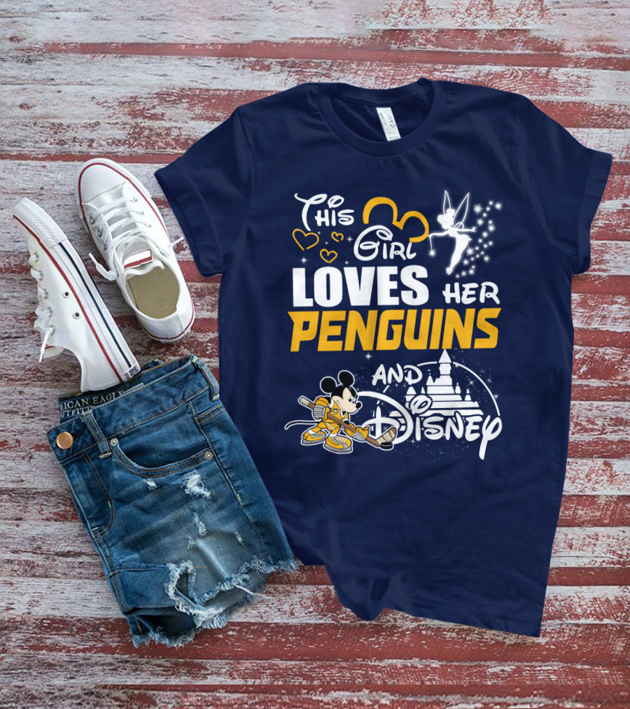 This Girl Loves Her Penguins And Disney T-Shirt
