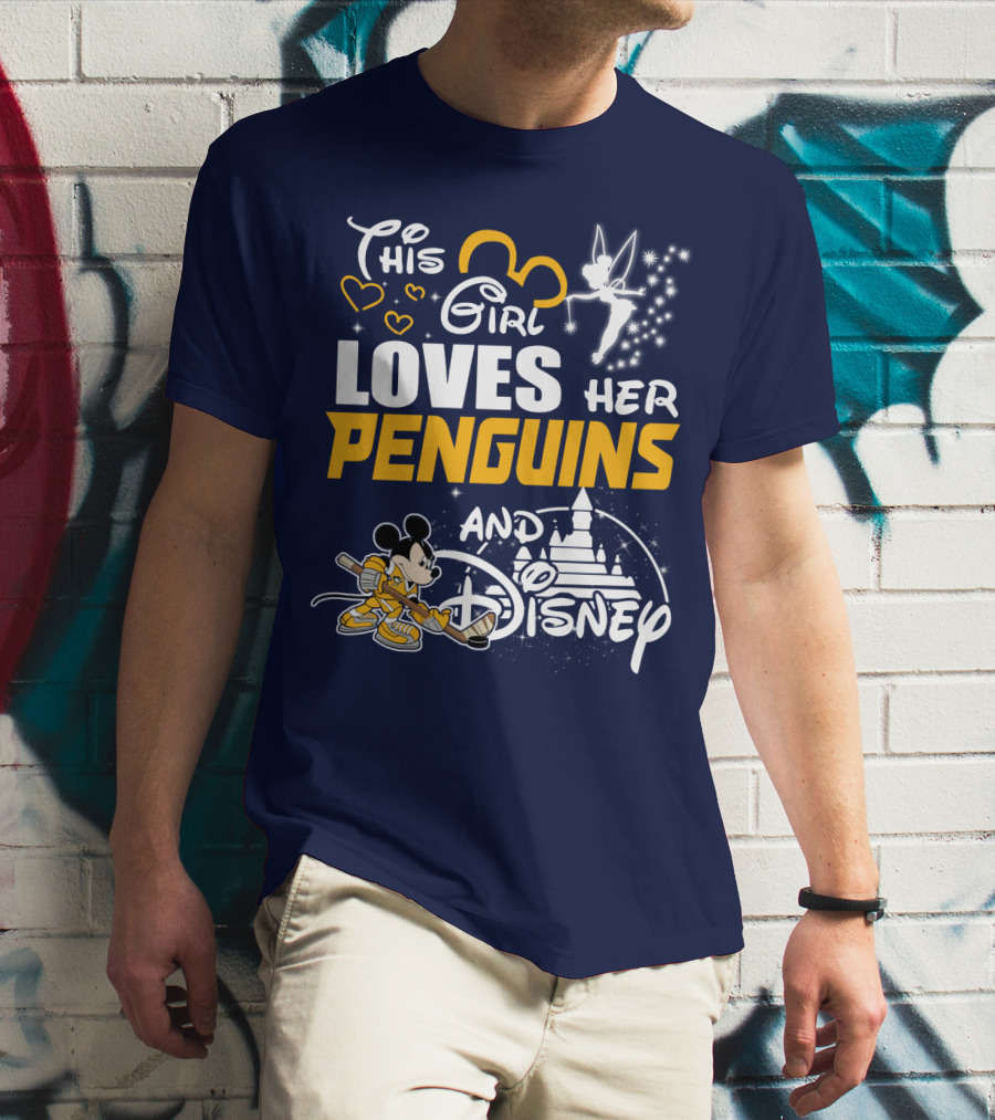 This Girl Loves Her Penguins And Disney T-Shirt